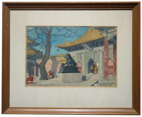 Elizabeth Keith, Temple Peking, woodblock