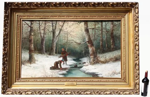 Henry Duessel, Winter's Task, Oil on canvas