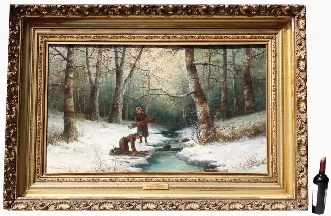 Henry Duessel, Winter's Task, Oil on canvas