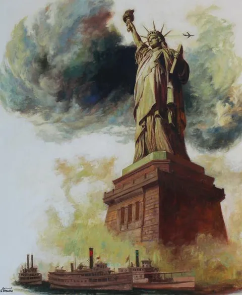 Shannon Stirnweis, Statue of Liberty, Oil on Illustration Board