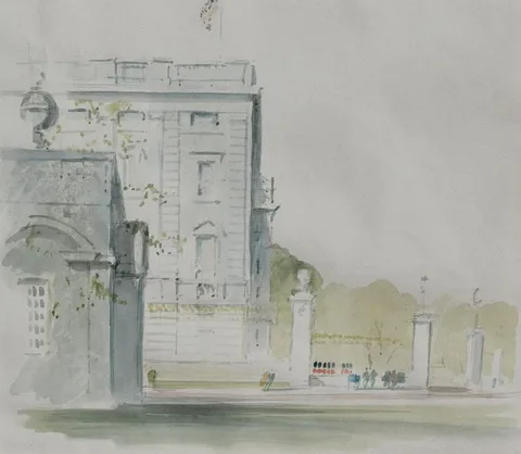 Buckingham Palace by Hugh Casson, Watercolor, sold May 2020