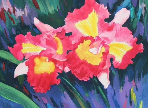 Ren Yu, Laeliocattleya prism palette Orchid, Watercolor on Illustration Board