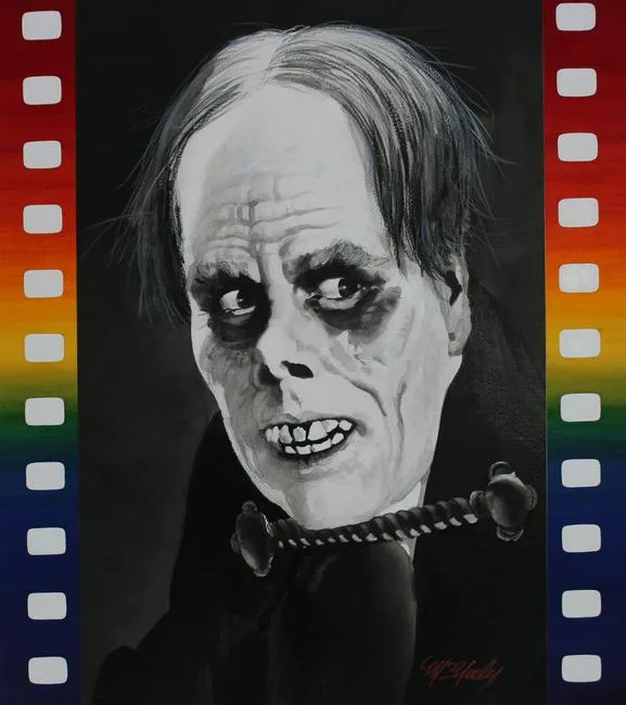 Lon Chaney by Tom McNeely, Mixed Media on Paper, sold May 2020