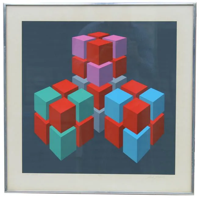 Cube Figure by Marko Spalatin, serigraph, sold May 2020
