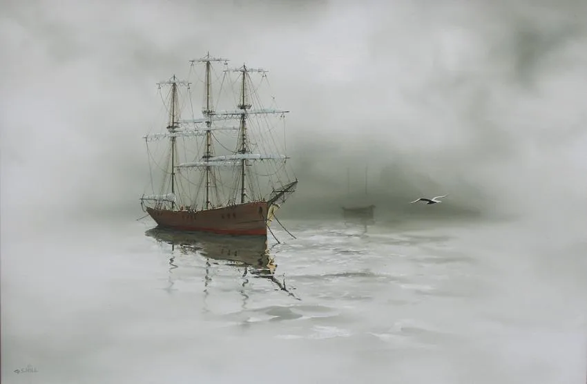 Gregory S. Hill, Moored, Oil on Canvas
