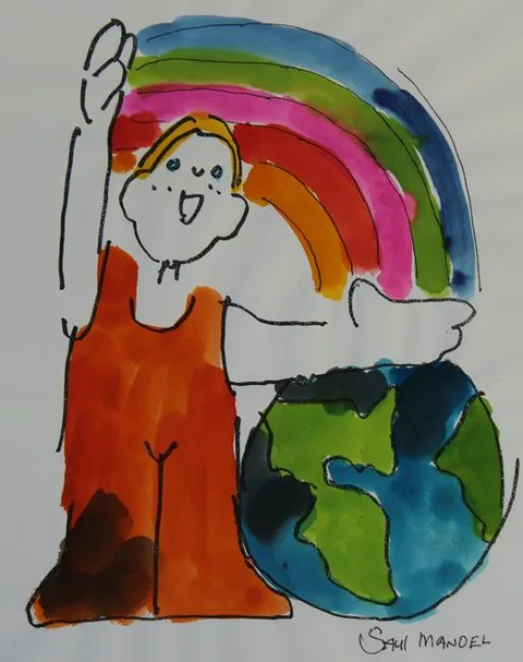 Saul Mandel, Earth Day - Clean Air, Watercolor