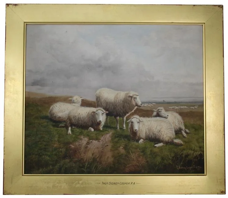 Untitled by Thomas Sidney Cooper, Oil on board, sold Jul 2020