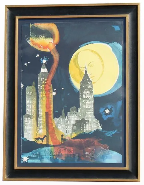 Salvador Dalí, Manhattan Skyline, Lithograph
