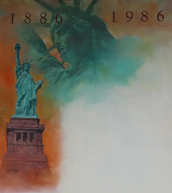 Dennis Lyall, Statue of Liberty #2, Oil on Canvas