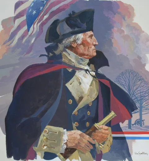 George Washington by John Swatsley, Oil on Illustration Board, sold Jul 2020