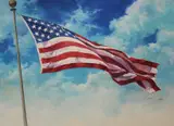 Dennis Lyall, United States Flag in Clouds