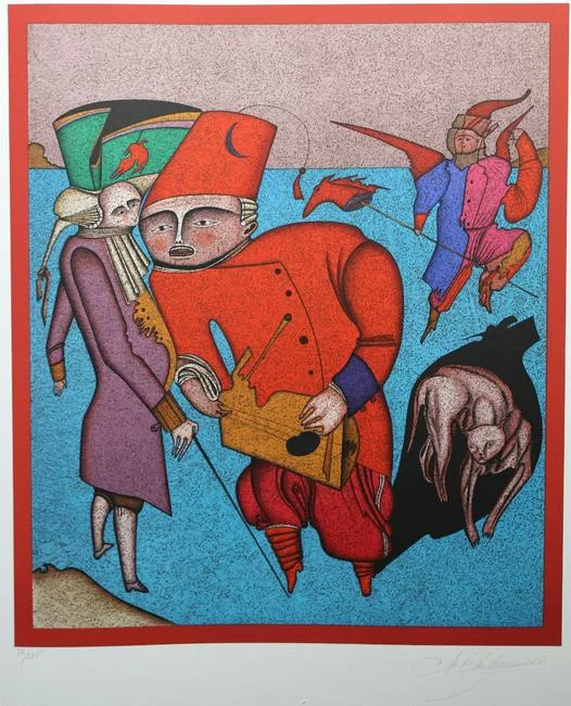 Mihail Chemiakin, Untitled VIII, Color Lithograph