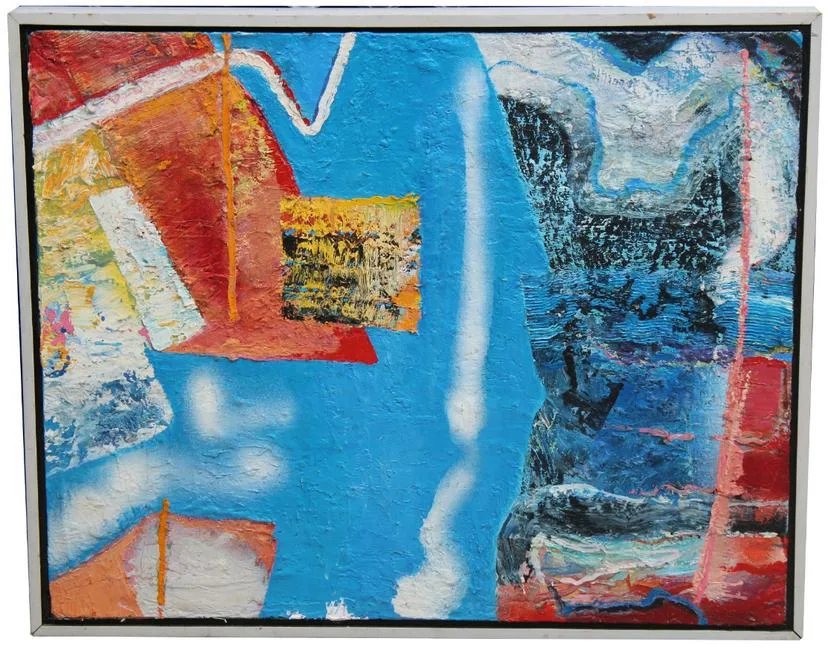 Thomas Koether, Blue Elevation, Oil on Canvas