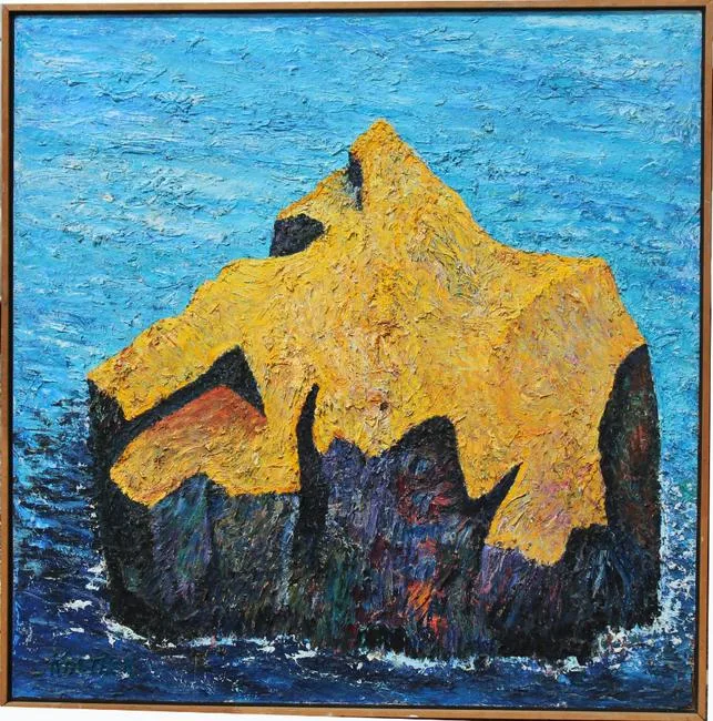 Sentinel 1 by Thomas Koether, Oil on Panel, sold Jul 2020