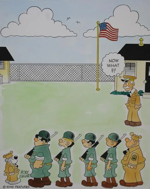 Mort Walker, Beetle Bailey Comic, watercolor on Paper