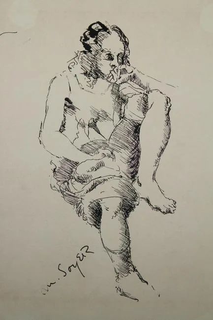 Moses Soyer, Untitled, Ink