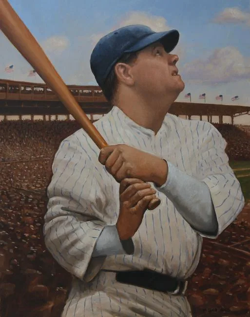 Michael Garland, Babe Ruth, Oil on Illustration Board