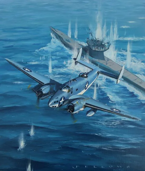 PV-1 Ventura by Jack Fellows, oil on Masonite, sold Jul 2020