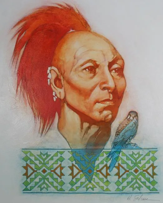 Black Hawk by Hodges Soileau, Mixed Media on Paper, sold Jul 2020