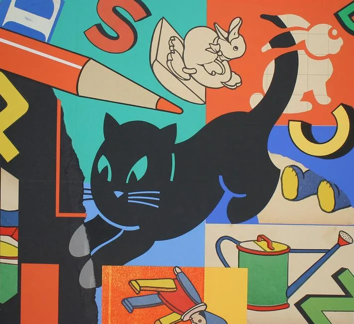 Dan Fern, Children's Playthings, Mixed Media on Illustration Board