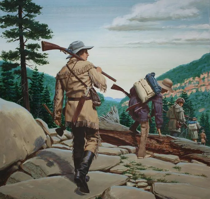 Daniel Boone by Edward Vebell, Acrylic on Masonite, sold Aug 2020