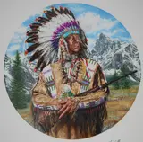 Chris Calle, Indian, Brave and Free - Plate Design