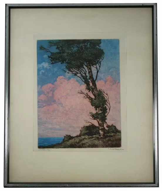 A Breezy Day by F. Leslie Thompson, etching, sold Aug 2020