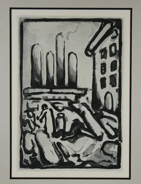 Georges Rouault, Christ au Fauborg, Etching and aquatint