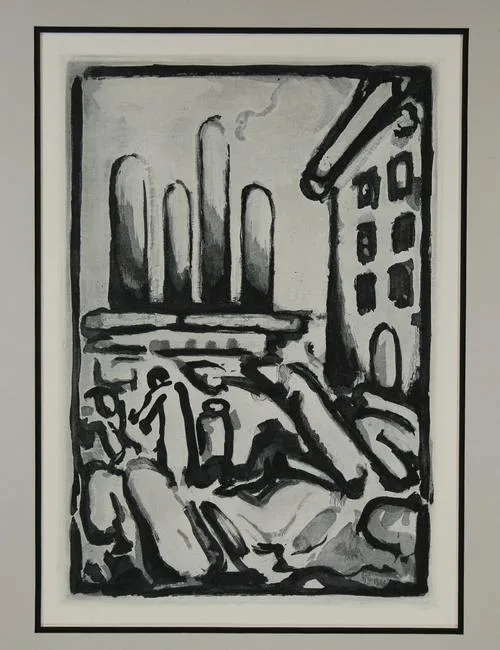 Georges Rouault, Christ au Fauborg, Etching and aquatint