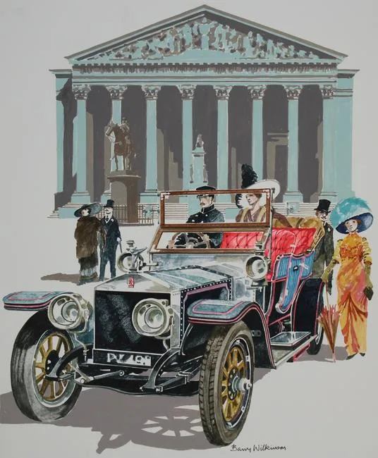 Great Britain -- 1911 Rolls-Royce Silver Ghost by Barry Wilkinson, Watercolor on Illustration Board, sold Aug 2020
