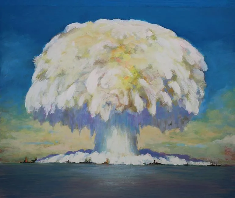 George Sottung, Operation Crossroads at Bikini Atoll -, oil on Illustration Board