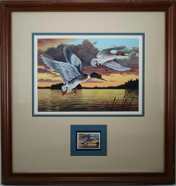 Red-breasted Merganser by Ivan Kozlov, Watercolor / Gouache on Paper, sold Aug 2020