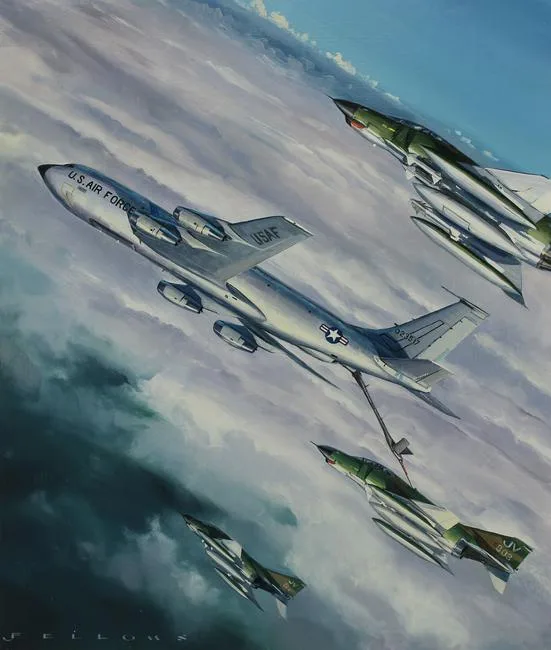 KC-135 Stratotanker by Jack Fellows, Oil on Masonite, sold Aug 2020