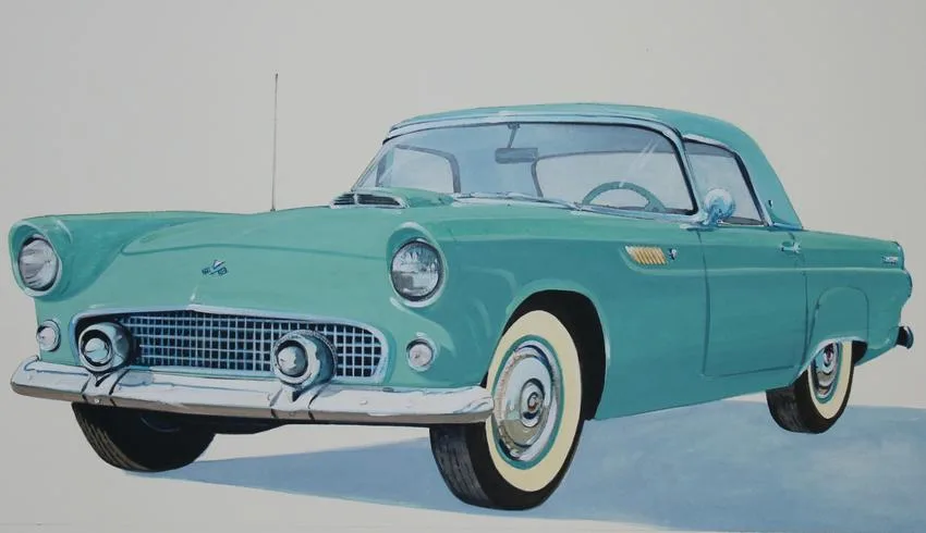 Robert Seabeck, 1955 Thunderbird, Mixed Media on Paper