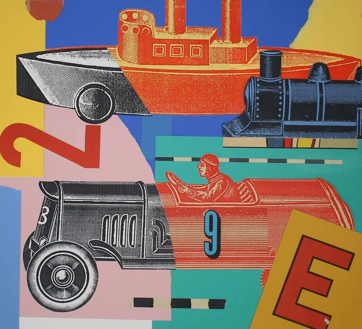 Board Games by Dan Fern, Mixed Media on Illustration Board, sold Aug 2020