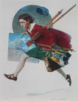 Norman Rockwell, Girl Running With Wet Paint