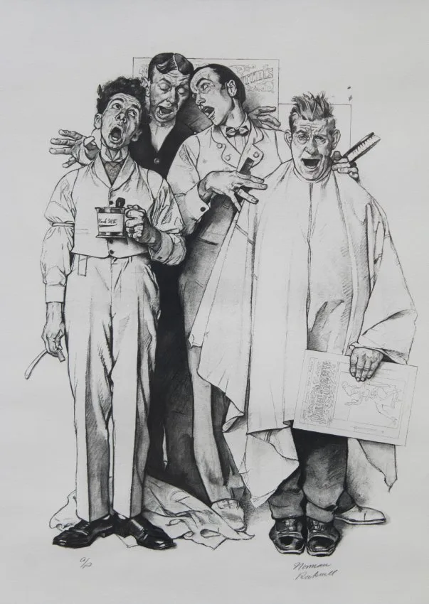 Barbershop Quartet by Norman Rockwell, print (other), sold Aug 2020