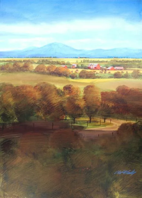 The Fruited Plain by Tom McNeely, Watercolor on Paper, sold Aug 2020