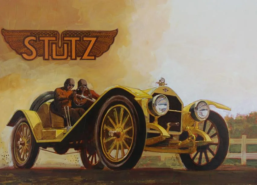 Dick Simms, Stutz Bearcat 1933, Oil on Acrylic Board