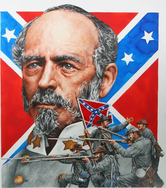 Joseph E. Johnston by Chris Calle, Mixed Media on Illustration Board, offered Aug 2020