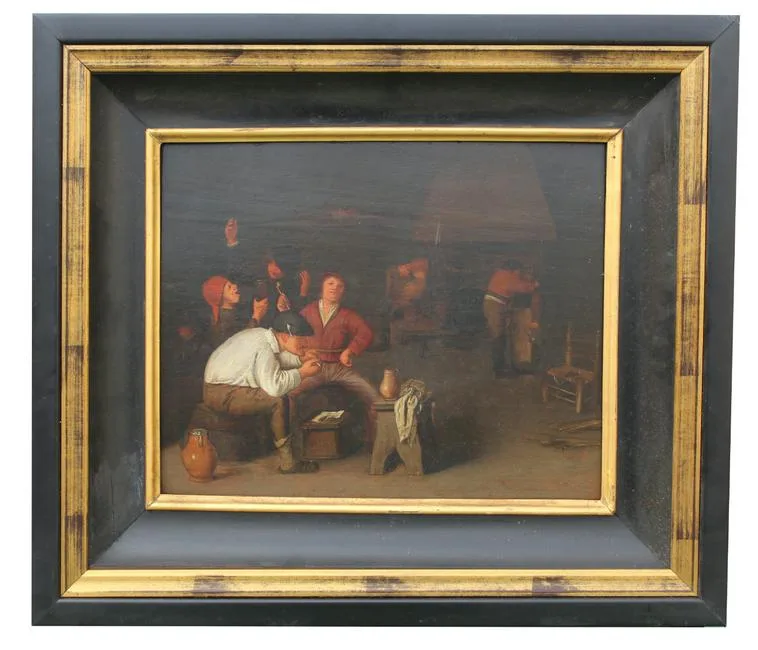 Untitled by Adriaen van Ostade, Oil on Board, sold Oct 2020