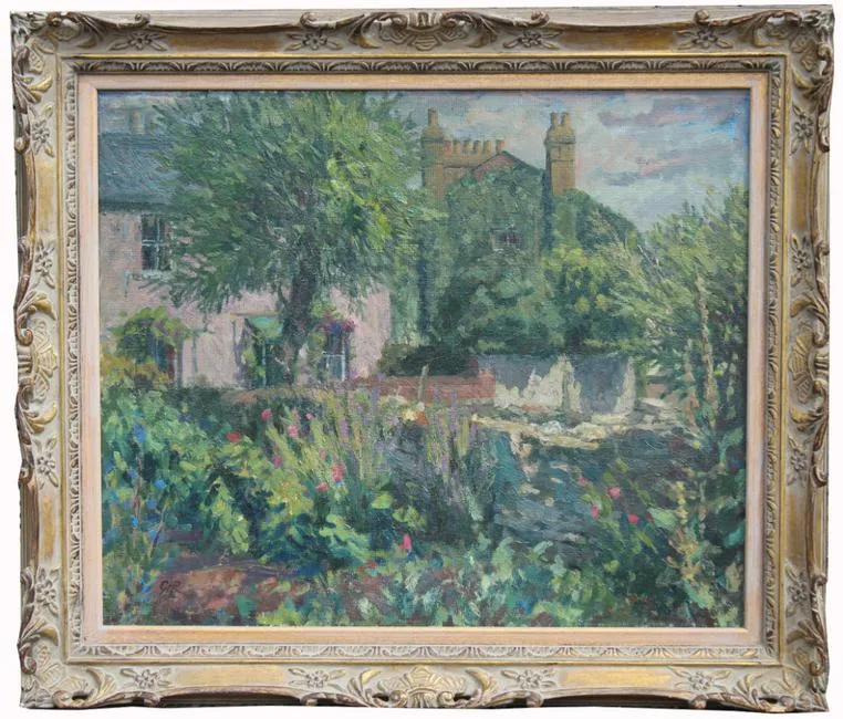 Garden Corner by Geoffrey Rhoades, Oil on canvas, sold Oct 2020