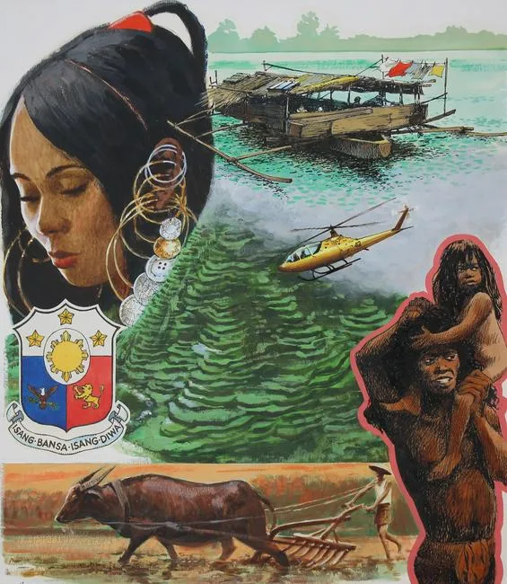 Philippines by Mel Crawford, Mixed Media on Illustration Board, sold Oct 2020
