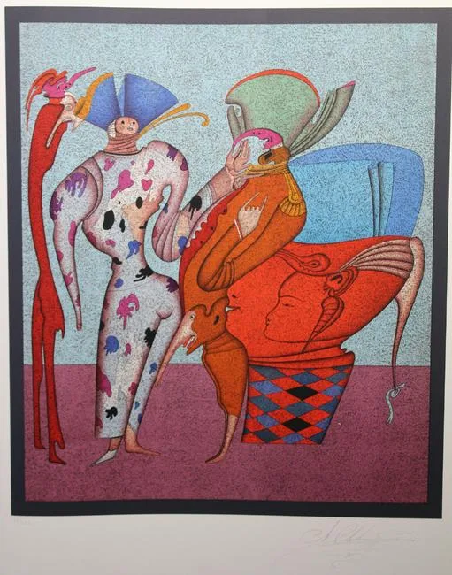 Untitled VII by Mihail Chemiakin, Color Lithograph, sold Oct 2020