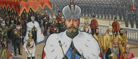 Tsar Nicholas II - Coronation of the Tsar by Gherman Alexeyvich Komlev, Watercolor on Illustration Board, sold Oct 2020