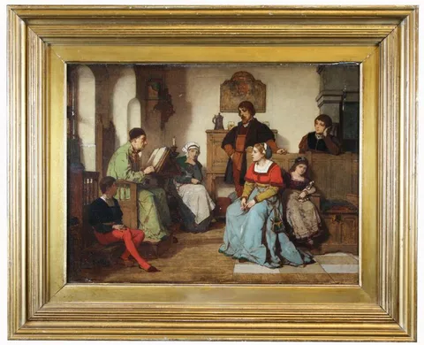 Wilhelm Koller, Advice from the Pastor, Oil on panel