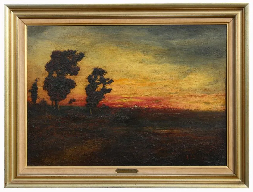 Untitled by Ralph Albert Blakelock, Oil on cradled panel, sold Nov 2020