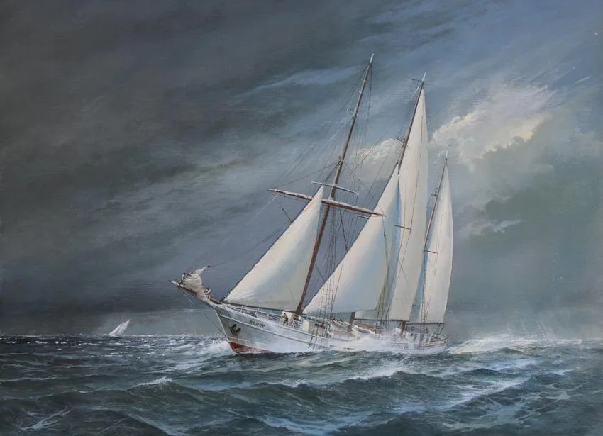 USSR Kodor by Charles Lundgren, Oil on Masonite, sold Nov 2020
