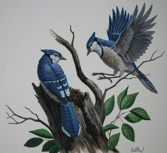 Blue Jay by Don Balke, Watercolor on Illustration Board, sold Nov 2020