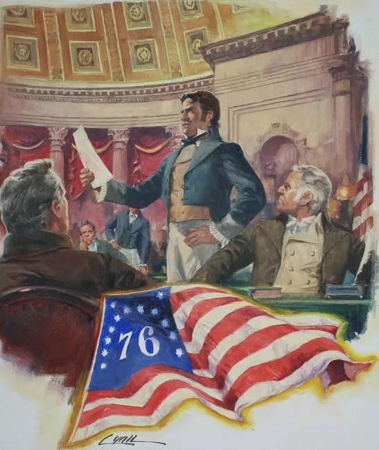 Bennington Flag by Dennis Lyall, Oil on Canvas board, sold Nov 2020